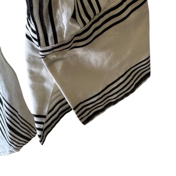 H&M Linen Popover Shirt Tunic Oversized Band Collar Dropped Shoulders Wide Cuffs - Picture 16 of 16